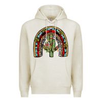 Oatmeal Heather christmas cactus rainbow Premium Hoodie - JahusDesignShop