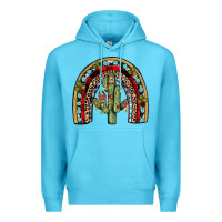 Ocean Blue christmas cactus rainbow Premium Hoodie - JahusDesignShop