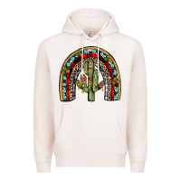 Pale Pink christmas cactus rainbow Premium Hoodie - JahusDesignShop