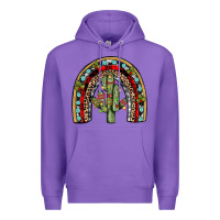 Purple christmas cactus rainbow Premium Hoodie - JahusDesignShop