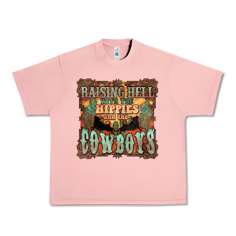 Raising Hell With The Hippies And The Cowboys Urban Heavy Tee by NancyCooperArtShop | Teevron