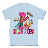 Dusty Blue lady hustler afro high heels Classic Tee - NancyCooperArtShop