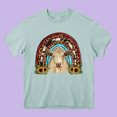 Charolais  Rainbow Heavy Core Tee Designed By Jahusdesignshop