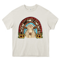 Cream charolais  rainbow Heavy Core Tee - JahusDesignShop