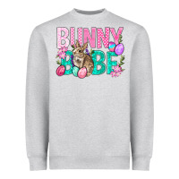 Heather Grey Bunny Babe Easter Heavyweight Sweatshirt - BundleAndBundleShop