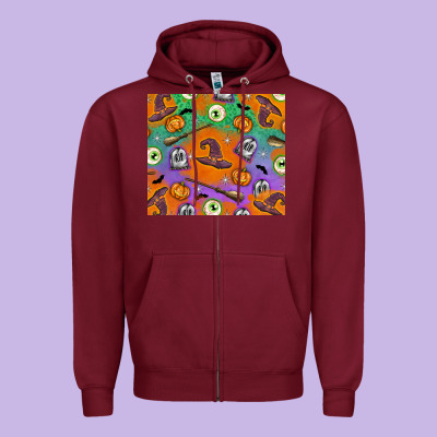 Halloween Zipper Hoodie Designed By Texasbilliewilder
