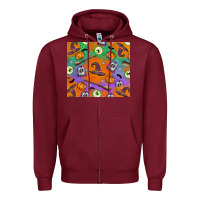 Burgundy Halloween Zipper Hoodie - texasbilliewilder