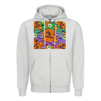 Dove Grey Halloween Zipper Hoodie - texasbilliewilder