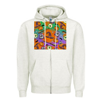 Oatmeal Heather Halloween Zipper Hoodie - texasbilliewilder