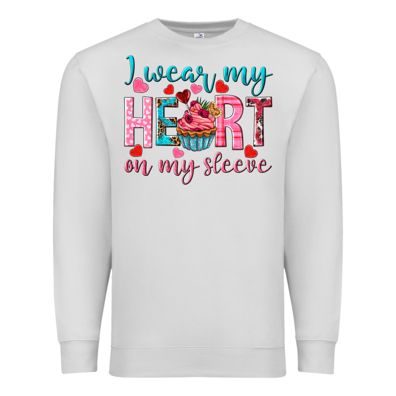 I Wear My Heart On My Sleeve Valentine's Day Premium Sweatshirt by HowdyJamesFarm | Teevron