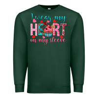 Sports Green I wear my heart on my sleeve Valentine's Day Premium Sweatshirt - HowdyJamesFarm