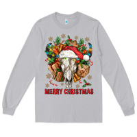 Moon Dust Merry Christmas With Bull skull Long Sleeve Tee - BundleAndBundleShop
