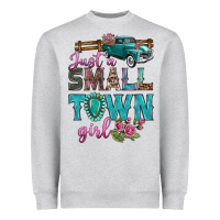 Heather Grey Just A Small Town Girl With Truck Heavyweight Sweatshirt - BundleAndBundleShop