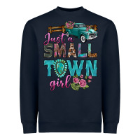 Navy Just A Small Town Girl With Truck Heavyweight Sweatshirt - BundleAndBundleShop