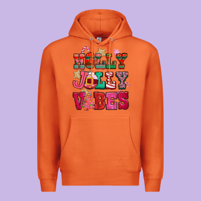 Holly Jolly Vibes Pink Christmas Premium Hoodie Designed By Cowgirlartshop