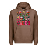 Chestnut holly jolly vibes pink christmas Premium Hoodie - CowGirlArtShop