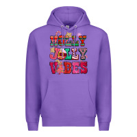 Purple holly jolly vibes pink christmas Premium Hoodie - CowGirlArtShop