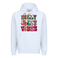 White holly jolly vibes pink christmas Premium Hoodie - CowGirlArtShop