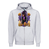 Heather Grey Bad Witch Black Woman Zipper Hoodie - texasbilliewilder