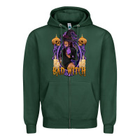 Sports Green Bad Witch Black Woman Zipper Hoodie - texasbilliewilder