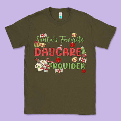Santa's Favorite Daycare Provider Classic Tee Designed By Maliassmallbusiness