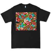 Black tropical flowers Premium Tee - Artiststas