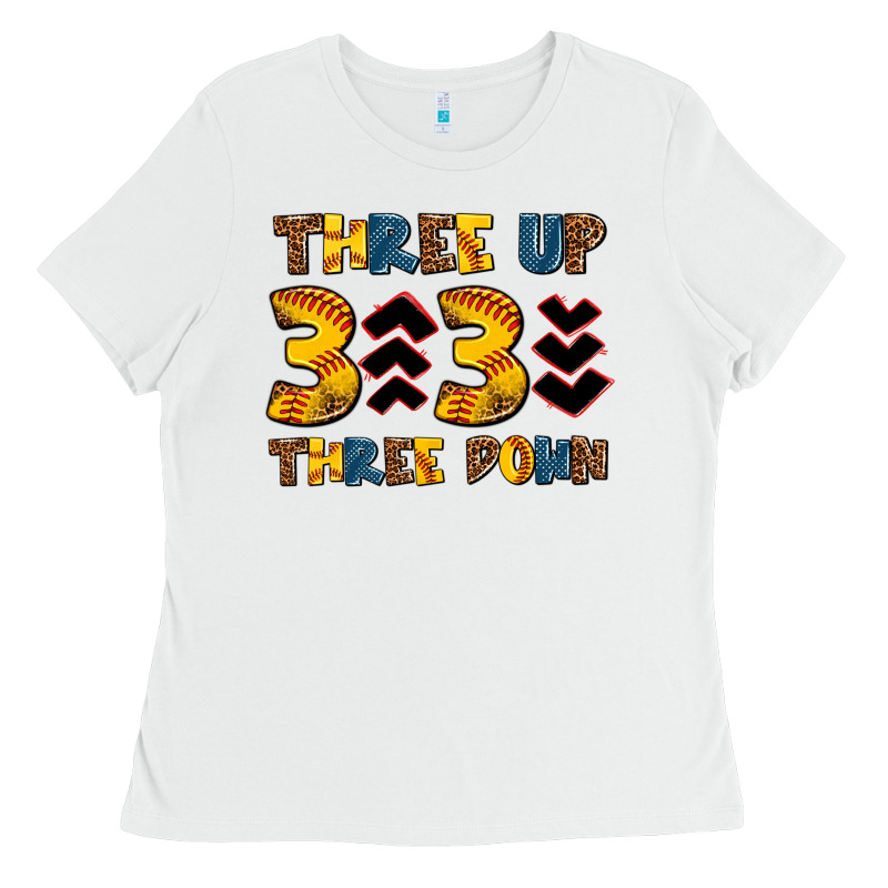 Three Up Three Down Softball Ladies Tee by AdoDesignShop | Teevron