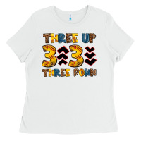 White three up three down softball Ladies Tee - AdoDesignShop