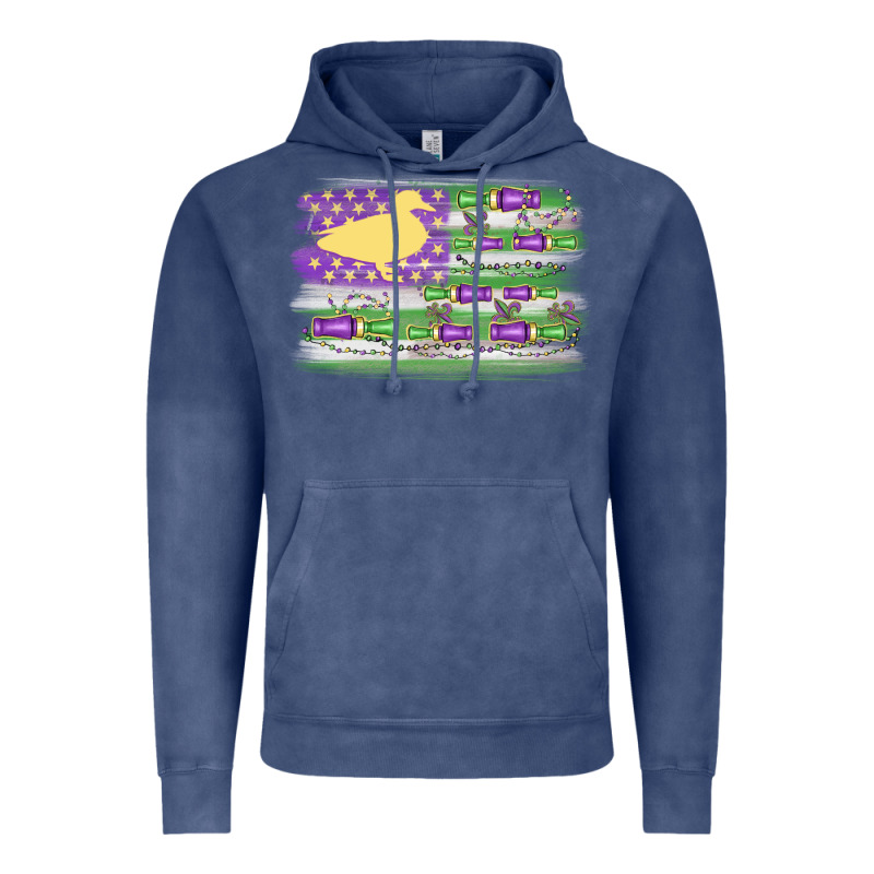 Mardi Gras Duck Call Flag Vintage Hoodie by MaliasSmallBusiness | Teevron