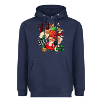 Navy ho ho ho girl gnome Heavyweight Hoodie - CowGirlArtShop