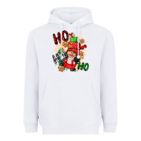 White ho ho ho girl gnome Heavyweight Hoodie - CowGirlArtShop