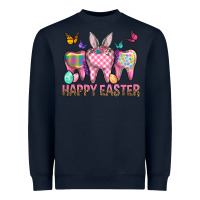 Navy Happy Easter Dental And Egg Heavyweight Sweatshirt - BundleAndBundleShop