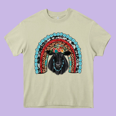 Black Angus  Rainbow Heavy Core Tee Designed By Jahusdesignshop