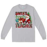 Moon Dust Santa's Favorite Teacher Long Sleeve Tee - BundleAndBundleShop