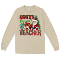 Mushroom Santa's Favorite Teacher Long Sleeve Tee - BundleAndBundleShop