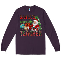 Plum Santa's Favorite Teacher Long Sleeve Tee - BundleAndBundleShop
