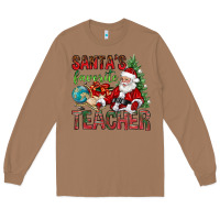 Toasted Coconut Santa's Favorite Teacher Long Sleeve Tee - BundleAndBundleShop