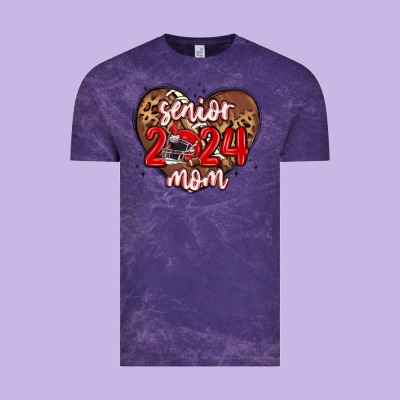 Senior 2024 Mom Football Vintage Tee Designed By Maliassmallbusiness