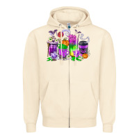 Sandshell Halloween Coffee Cups Zipper Hoodie - texasbilliewilder
