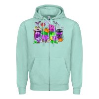 Seafoam Halloween Coffee Cups Zipper Hoodie - texasbilliewilder
