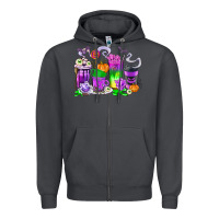 Smoke Halloween Coffee Cups Zipper Hoodie - texasbilliewilder