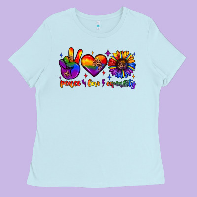 Peace Love Equality Ladies Tee Designed By Jahusdesignshop