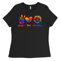 Black peace love equality Ladies Tee - JahusDesignShop