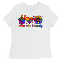 White peace love equality Ladies Tee - JahusDesignShop