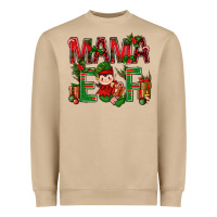 Mama Elf With Gift Christmas Heavyweight Sweatshirt | Teevron
