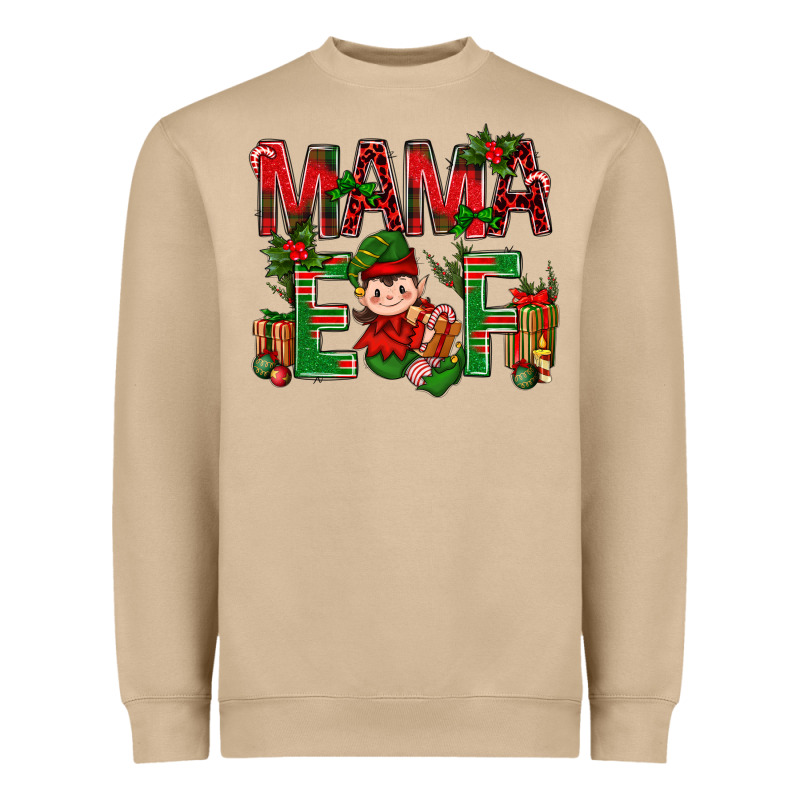 Mama Elf With Gift Christmas Heavyweight Sweatshirt by BundleAndBundleShop | Teevron