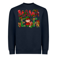 Navy Mama Elf With Gift Christmas Heavyweight Sweatshirt - BundleAndBundleShop