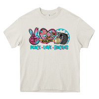 Cream peace love racing Heavy Core Tee - AdoDesignShop