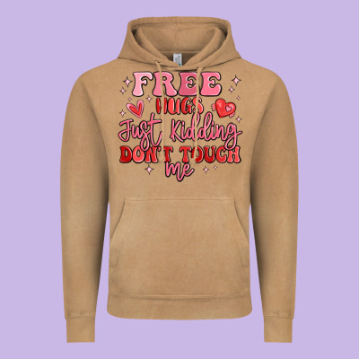 Free Hugs Just Kidding Don't Touch Me Vintage Hoodie Designed By Maliassmallbusiness