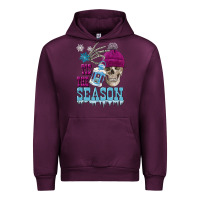Mauve Wine tis the season winter skull Urban Hoodie - FaDigitalArtStudio